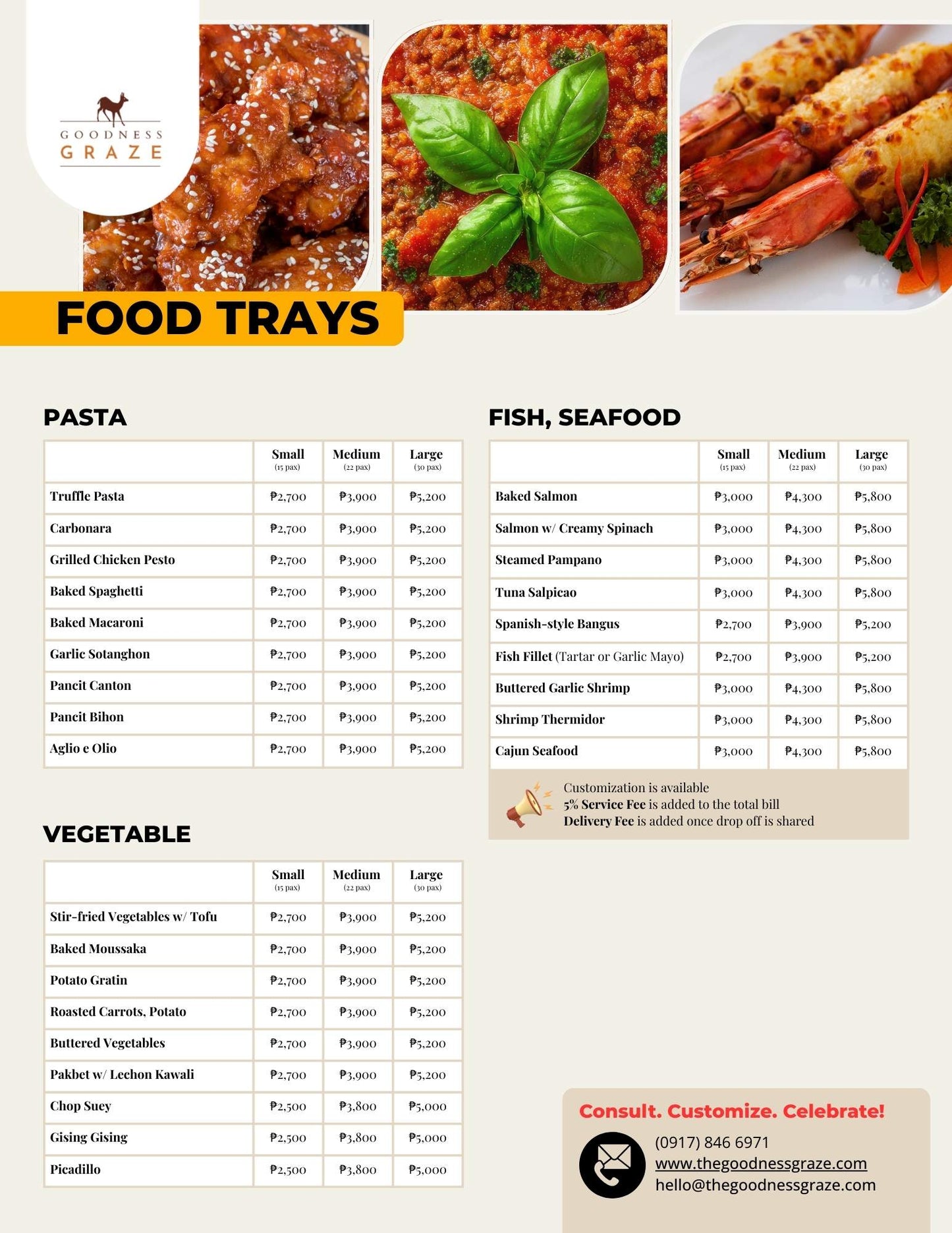 Food Trays - À La Carte Catering