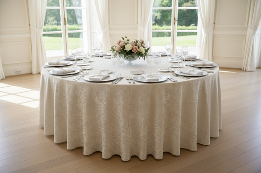 Big Round Table (10-seater) with Table Cloth and Centerpiece