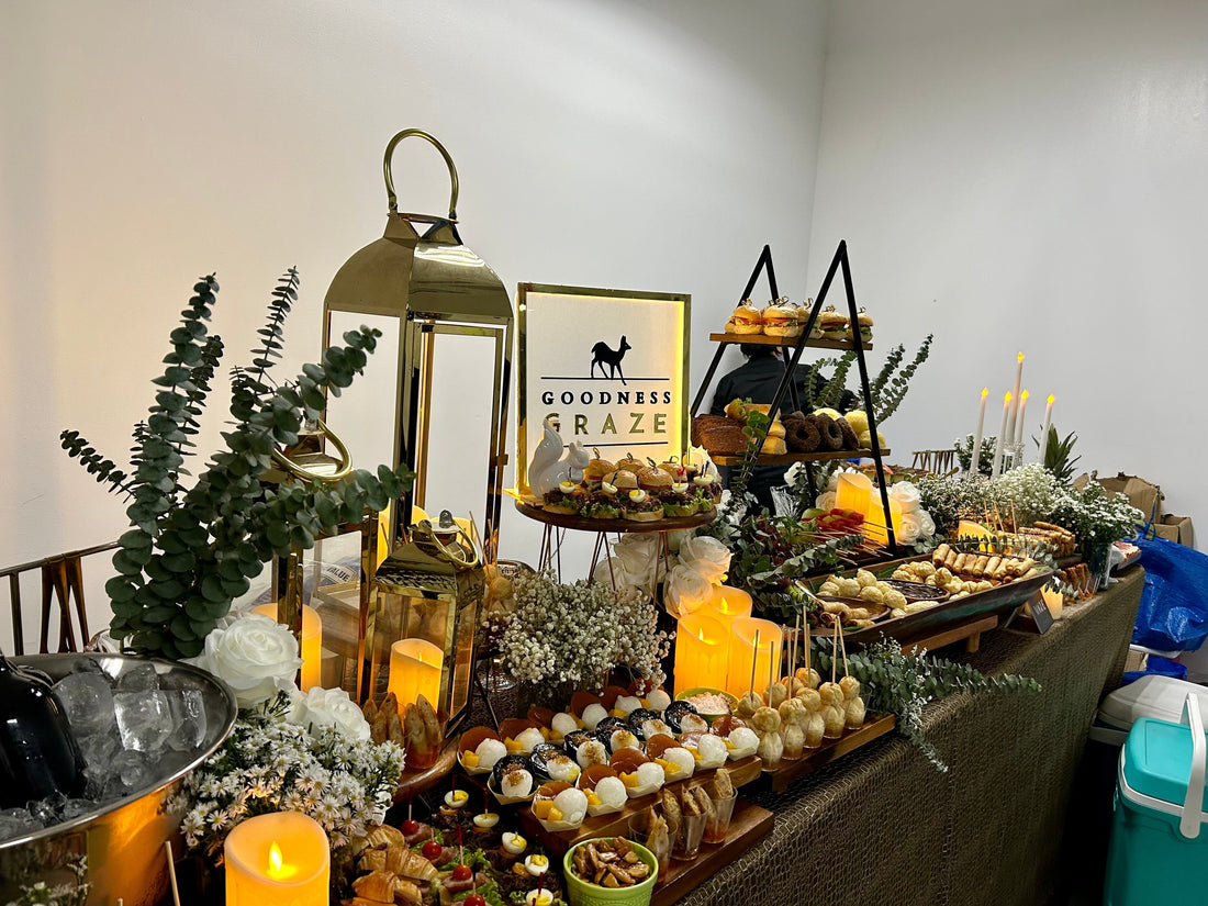 Classic Grazing Table with cheeses, cold cuts, snacks