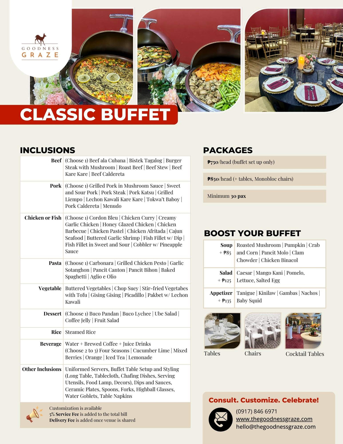Classic Buffet Package - Complete Event Catering | Goodness Graze