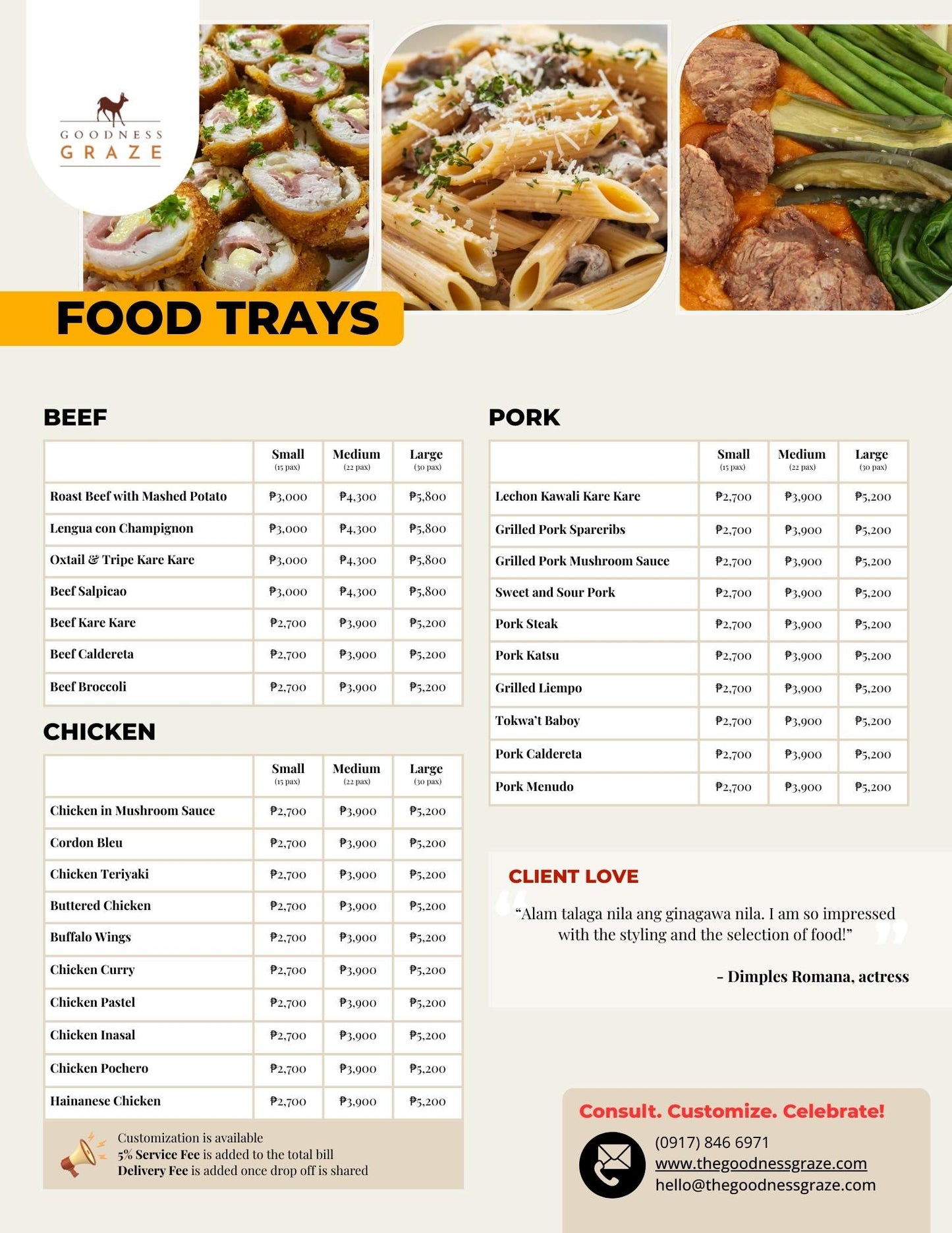 Food Trays - À La Carte Catering