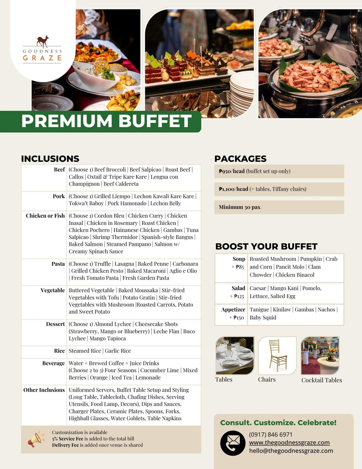 premium catering services - elegant food delivery &... Premium Buffet Package - Luxury Event Catering | Goodness Graze